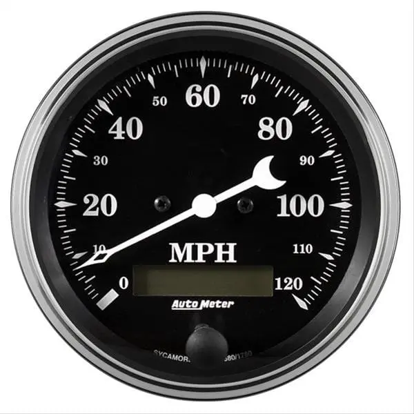 Autometer Old Tyme Black Series Analog Speedometer – 5-Inch Dial 1