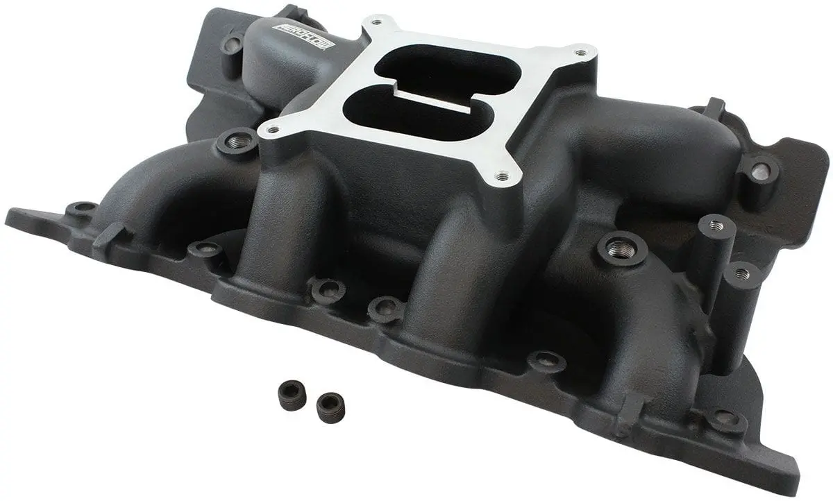 Ford 351C Air Gap Dual-Plane Intake Manifold – Black Powder-Coated Finish 1