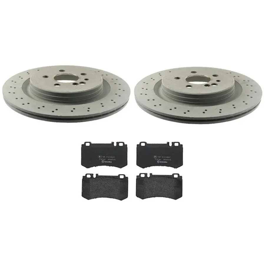 Brembo Premium Brake Kit: Drilled & Slotted Rotors With Performance Pads – Kt04503 1