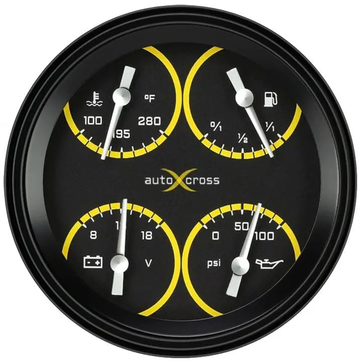 Classic Instruments Ax31Yblf Auto Cross Gray Series Analog Gauge Set 1