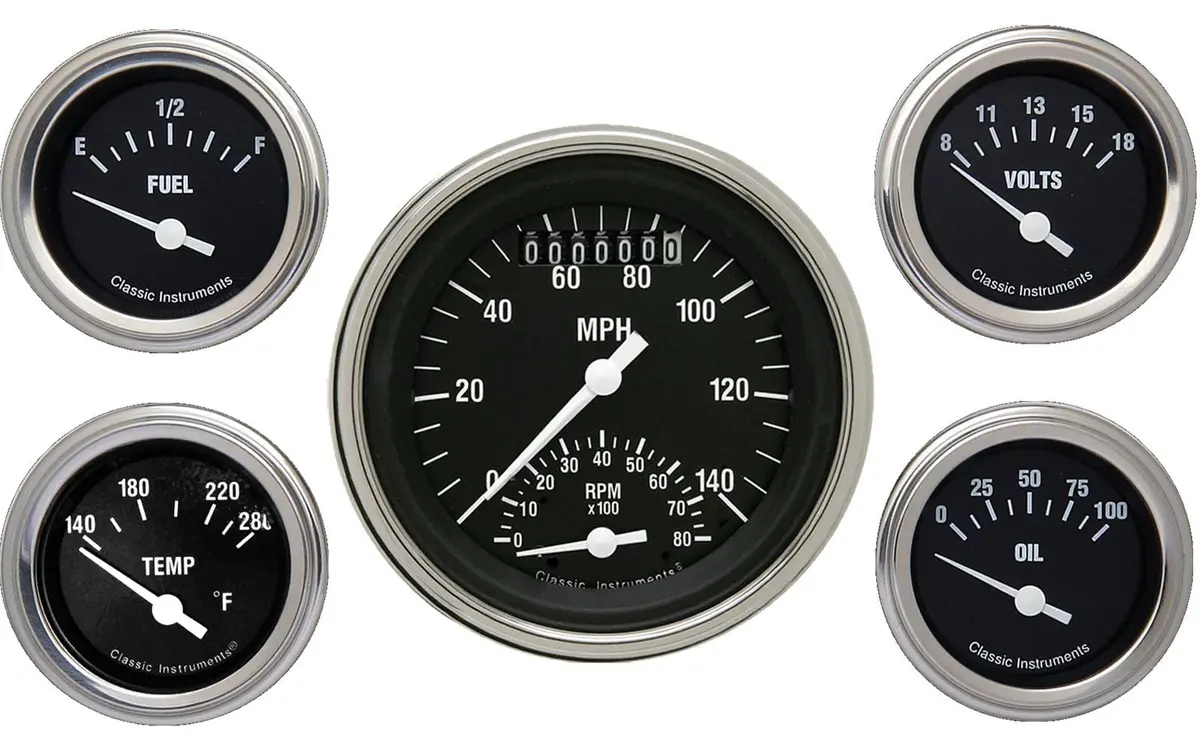 Classic Instruments Hot Rod Series Analog Gauge Set – Hr35Slc 1