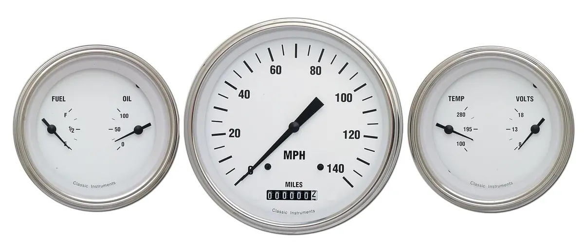 Classic Instruments White Hot Series Analog Gauge Cluster – Wh64Slf 1
