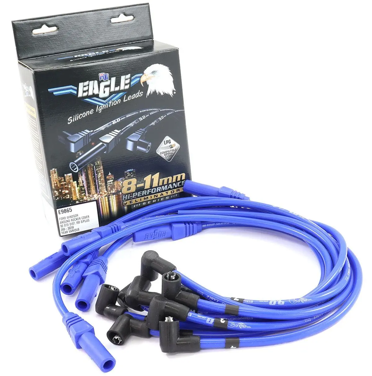 Eliminator Series I 9Mm Spark Plug Wire Lead Set – Blue Silicone Jacket (Ele9865) 1