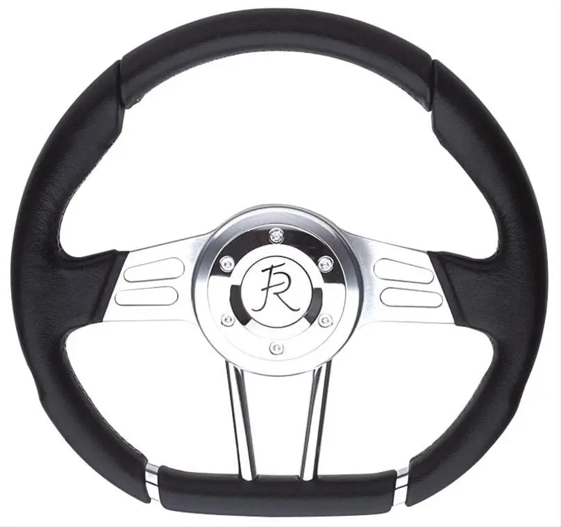 Flaming River Fr20130Bk Black Steering Wheel With Billet Hub 1