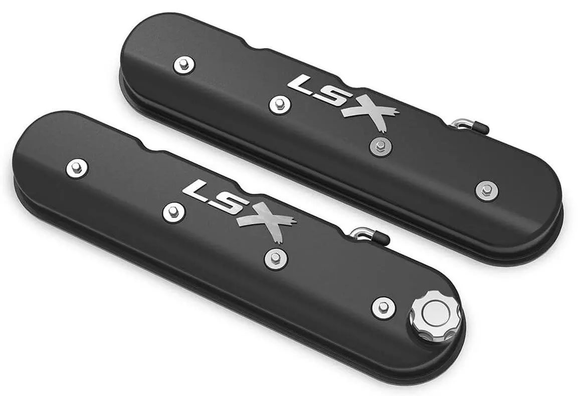 Black Satin Lsx Aluminum Valve Covers – Ho241-407 Lightweight Design 1