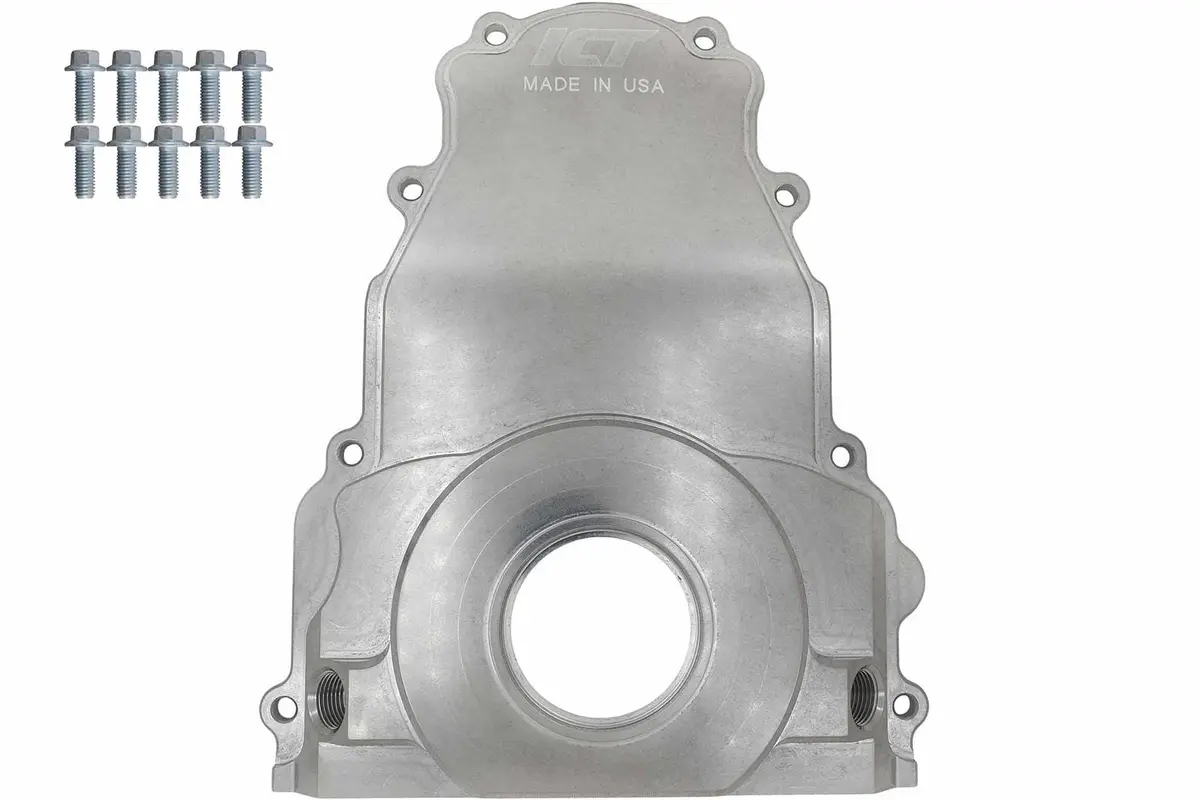 Ict Billet Aluminum Timing Cover For Ls Engines – 551589-Ls01 1